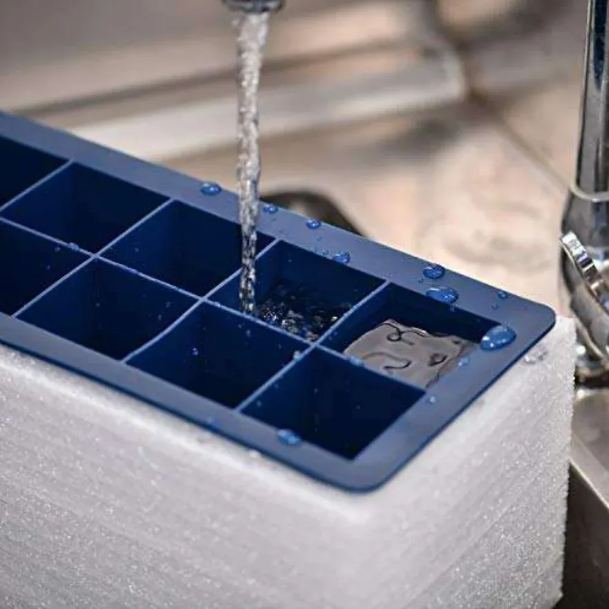 Bac à glaçons carré en silicone transparent, utilisation