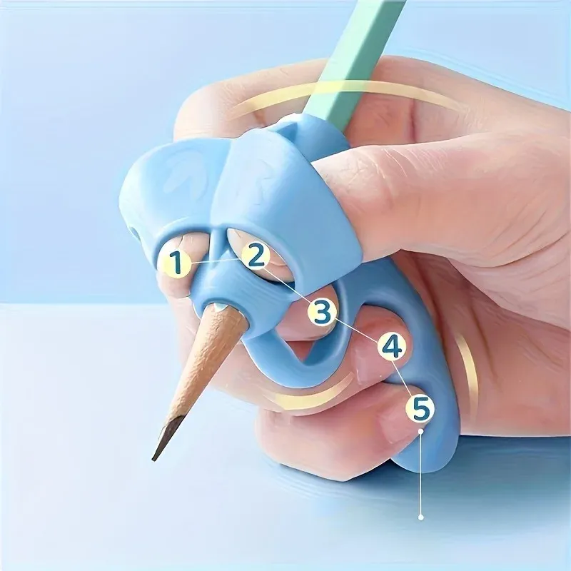 Correcteurs de prise de stylo en gel souple (lot de 2 ou 4), aide à la posture d'écriture, couleurs aléatoires 2