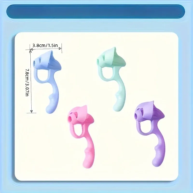 Correcteurs de prise de stylo en gel souple (lot de 2 ou 4), aide à la posture d'écriture, couleurs aléatoires 4
