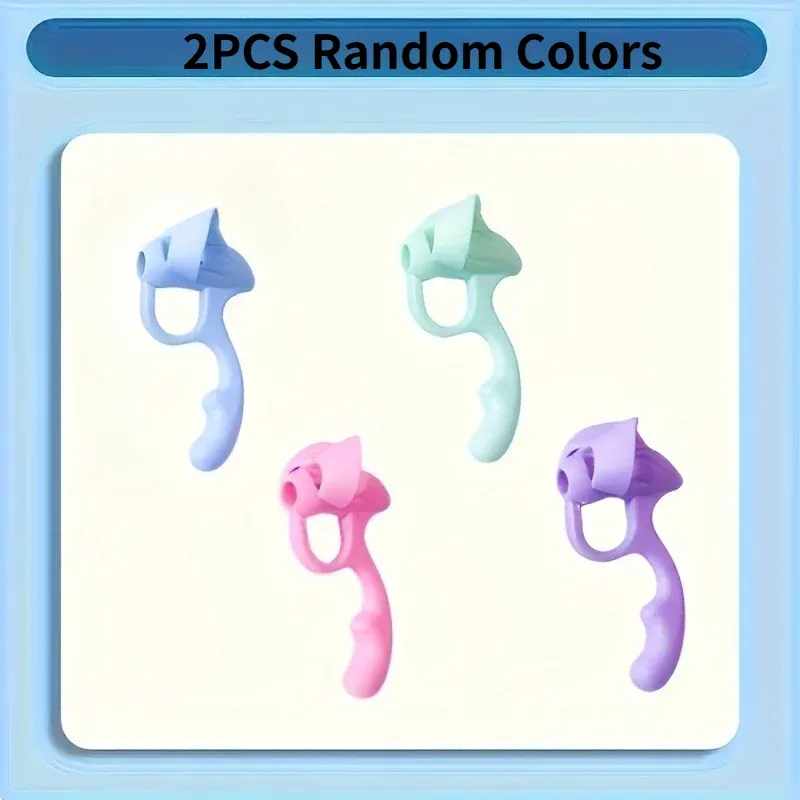 Correcteurs de prise de stylo en gel souple (lot de 2 ou 4), aide à la posture d'écriture, couleurs aléatoires 8