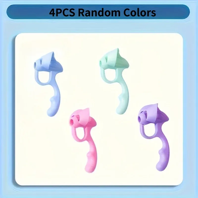 Correcteurs de prise de stylo en gel souple (lot de 2 ou 4), aide à la posture d'écriture, couleurs aléatoires 7