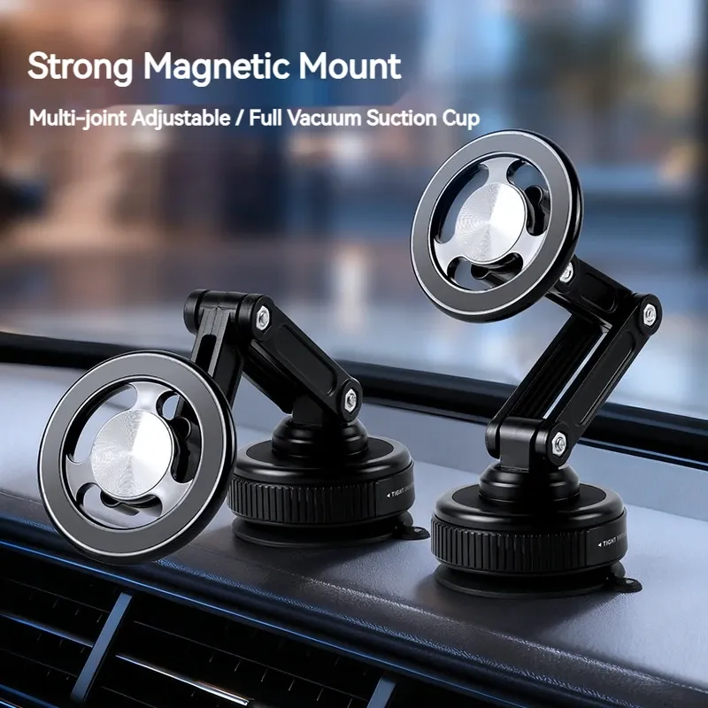 Support de téléphone magnétique universel pour voiture, ventouse sous vide pliable, rotation 360° 2