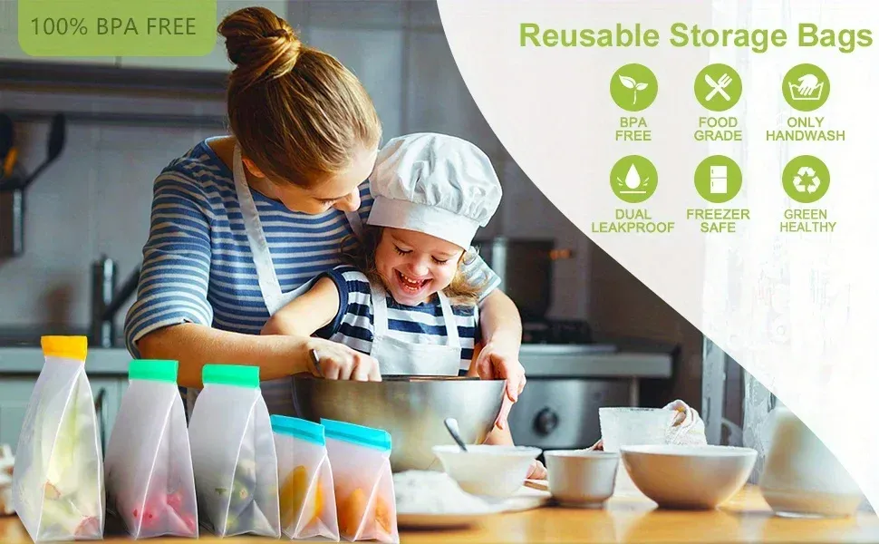 Sac alimentaire réutilisable en silicone
