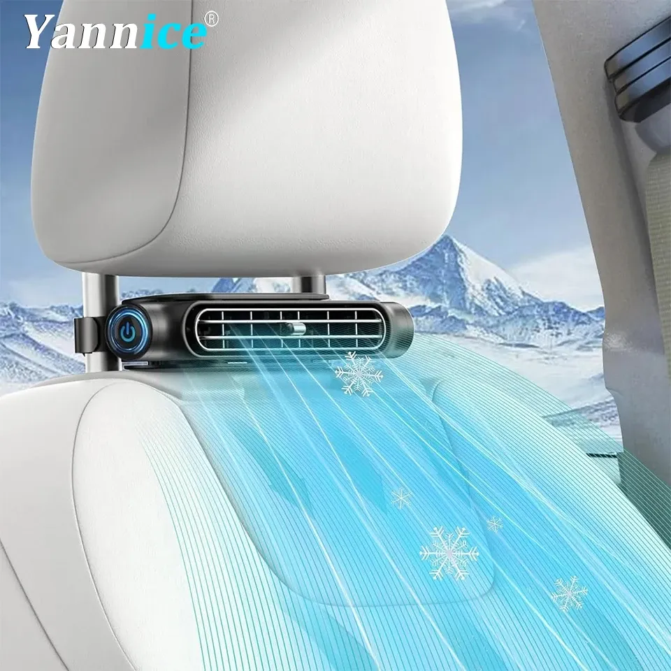 Ventilateur de refroidissement pour siège de voiture à 3 vitesses, USB 5 V, fixation sur appui-tête, pour sièges avant et arrière