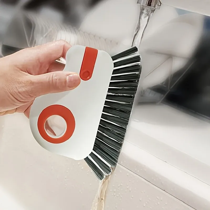 Brosse de nettoyage 2 en 1 pour rainures, rails de fenêtres et portes coulissantes, à poils durs pour joints et interstices 4