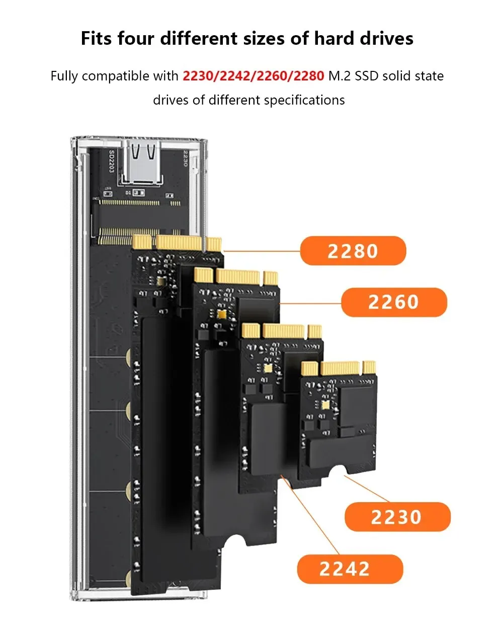 Boîtier SSD M.2 transparent, mise en situation