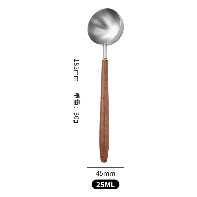 Cuillère à mesurer en bois de noyer à long manche, 25 ml 9