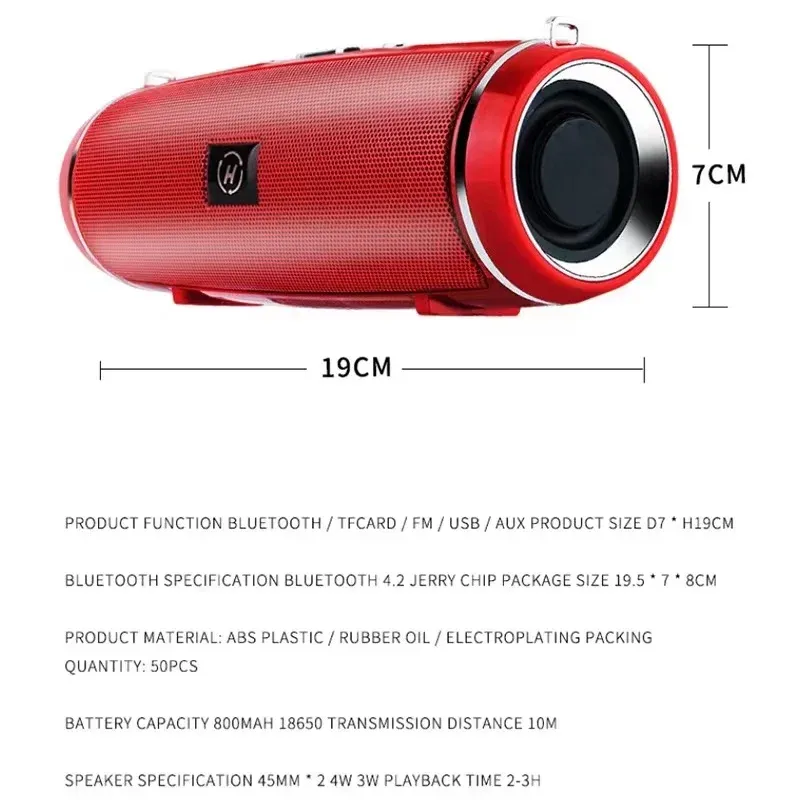 Enceinte Bluetooth portable 200 W, étanche IPX7, HiFi d'extérieur avec caisson de basses, radio FM et lecteur de carte TF 6