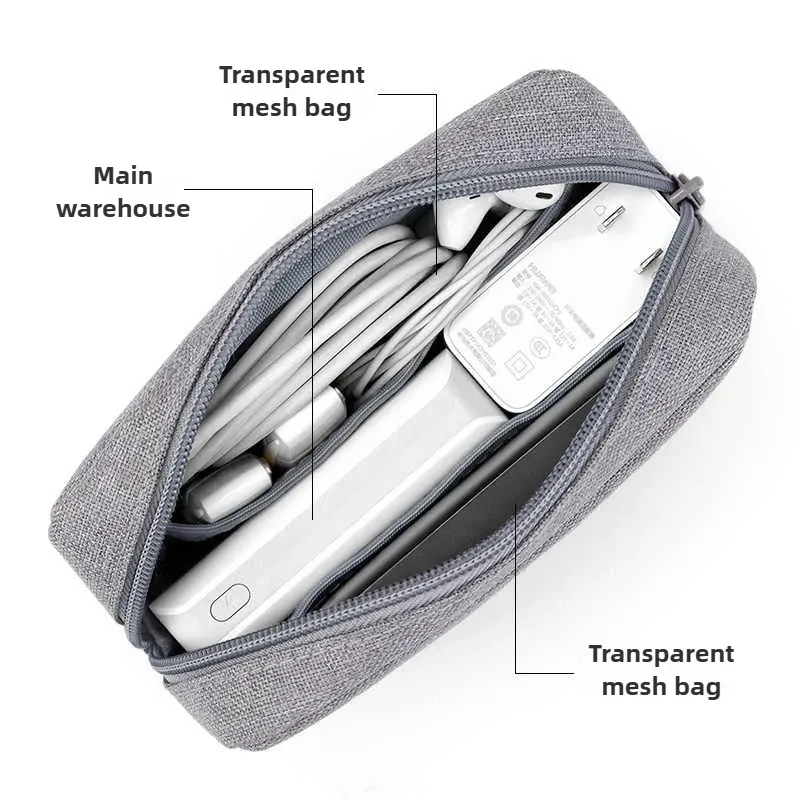 Pochette de voyage essentielle, organisateur pour câbles USB, écouteurs et accessoires électroniques 3