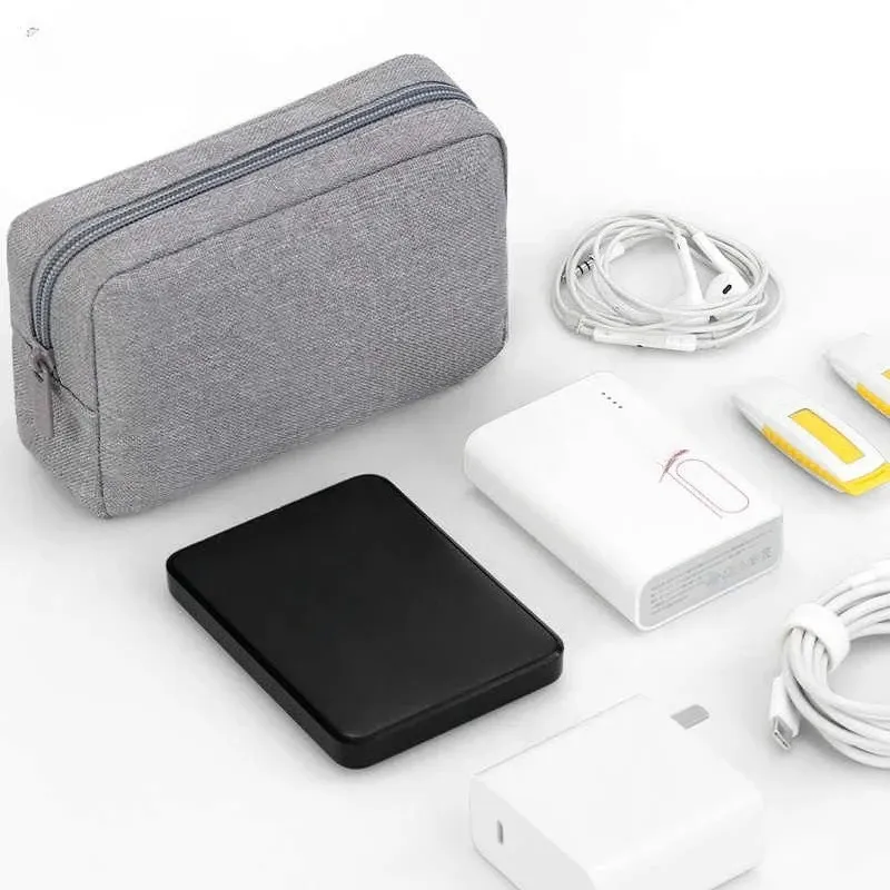 Pochette de voyage essentielle, organisateur pour câbles USB, écouteurs et accessoires électroniques 4