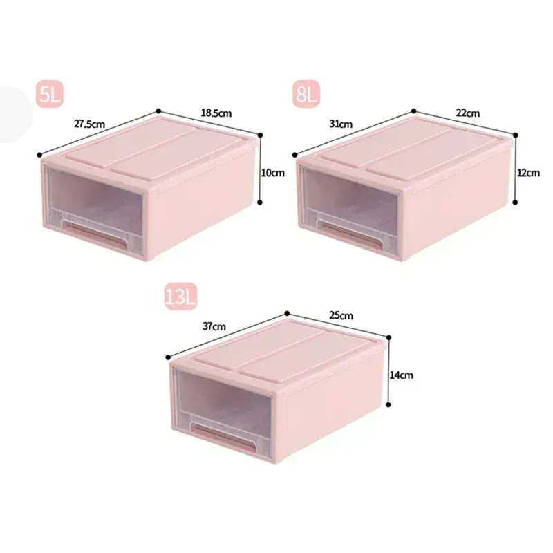MELSlid - Grande Boîte de Rangement Empilable en Plastique Transparent, Conteneur pour Vêtements, Sous-Vêtements et Couette, pour Armoire et Placard 6