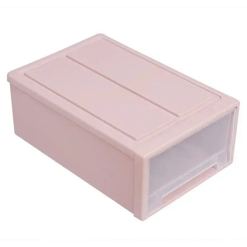 MELSlid - Grande Boîte de Rangement Empilable en Plastique Transparent, Conteneur pour Vêtements, Sous-Vêtements et Couette, pour Armoire et Placard 7