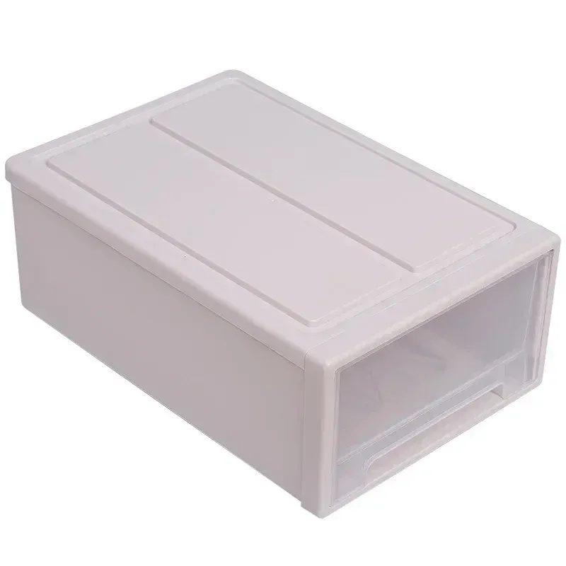 MELSlid - Grande Boîte de Rangement Empilable en Plastique Transparent, Conteneur pour Vêtements, Sous-Vêtements et Couette, pour Armoire et Placard 9
