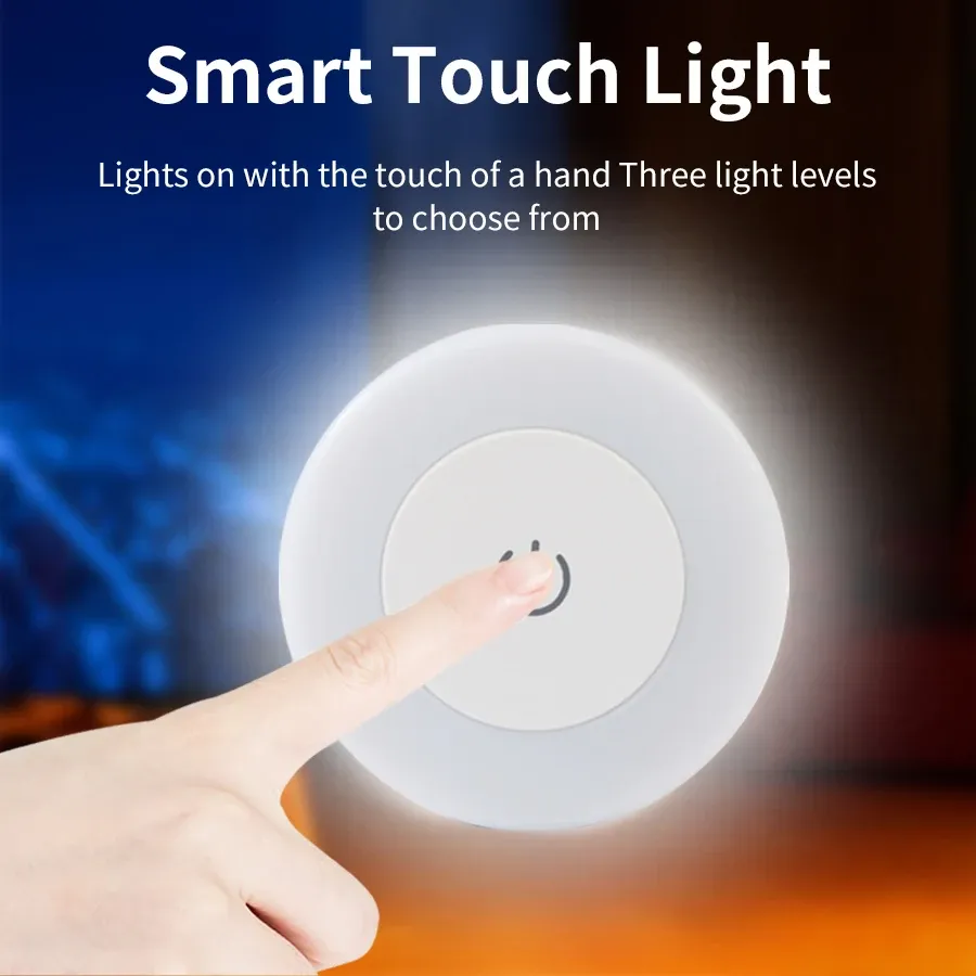 Applique LED rechargeable sans fil avec interrupteur tactile, veilleuse pour armoire, lumière de lecture réglable pour chambre, placard et cuisine - Image 1