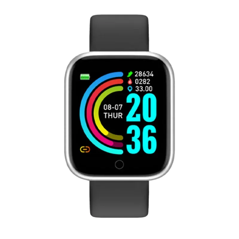 Montre connectée Bluetooth à écran couleur pour homme et femme, suivi fitness et sport, moniteur de santé et de sommeil, avec alarme, modèle Y68 9