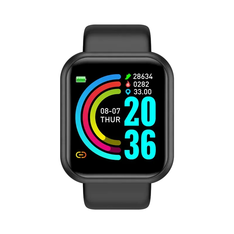 Montre connectée Bluetooth à écran couleur pour homme et femme, suivi fitness et sport, moniteur de santé et de sommeil, avec alarme, modèle Y68 7