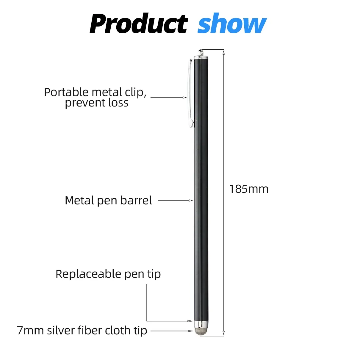 Stylet capacitif long 18,5 mm pour tablette et smartphone, compatible iPhone, Samsung, iPad et Android 6