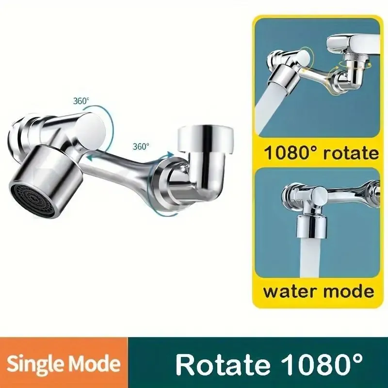 Aérateur de robinet rotatif 1080° avec filtre anti-éclaboussures monojet 7