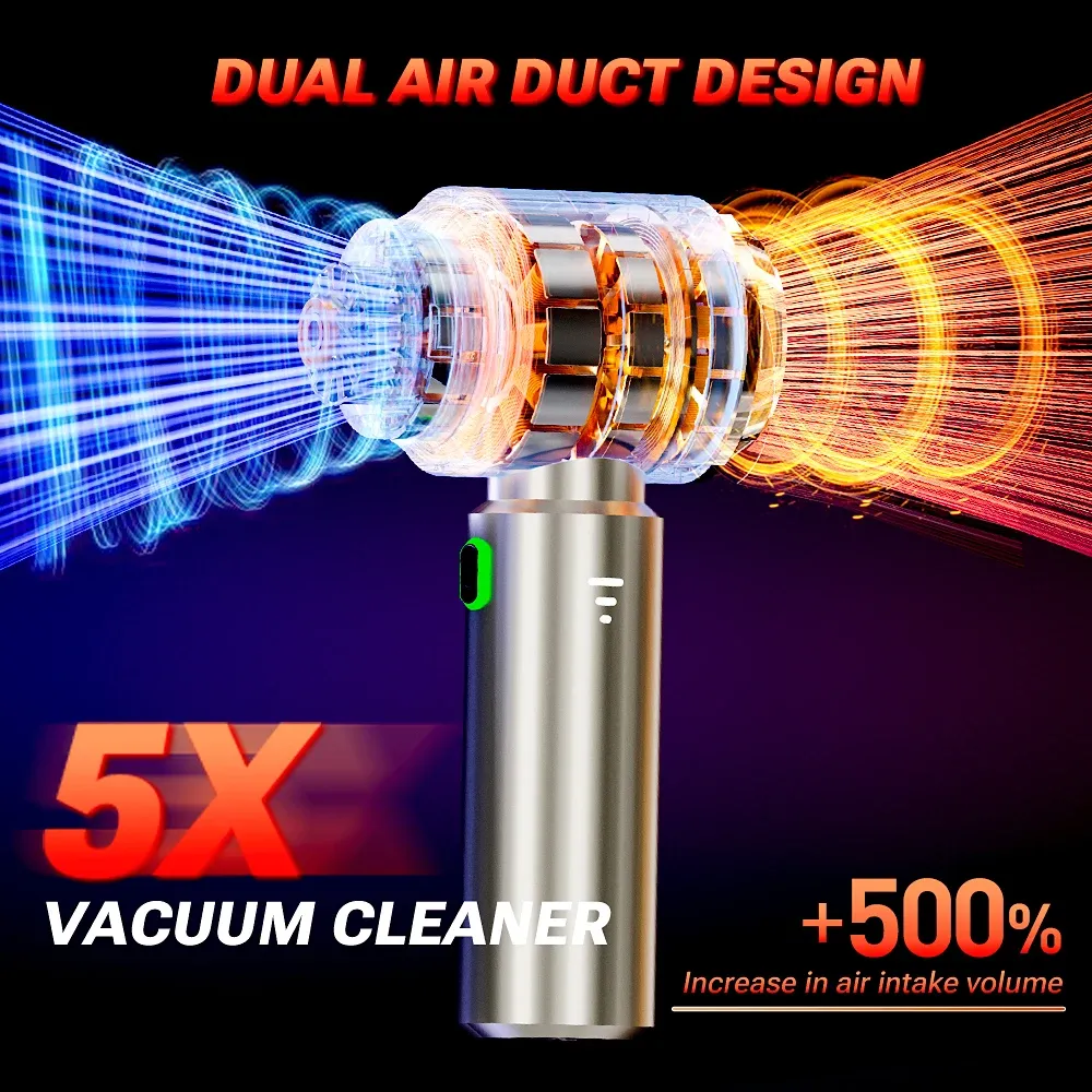SZUK C012MAX Aspirateur de voiture sans fil à forte aspiration, mini aspirateur portable pour nettoyage à main 3