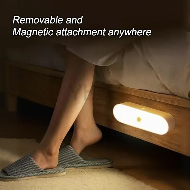 Lampe LED magnétique installée dans un placard