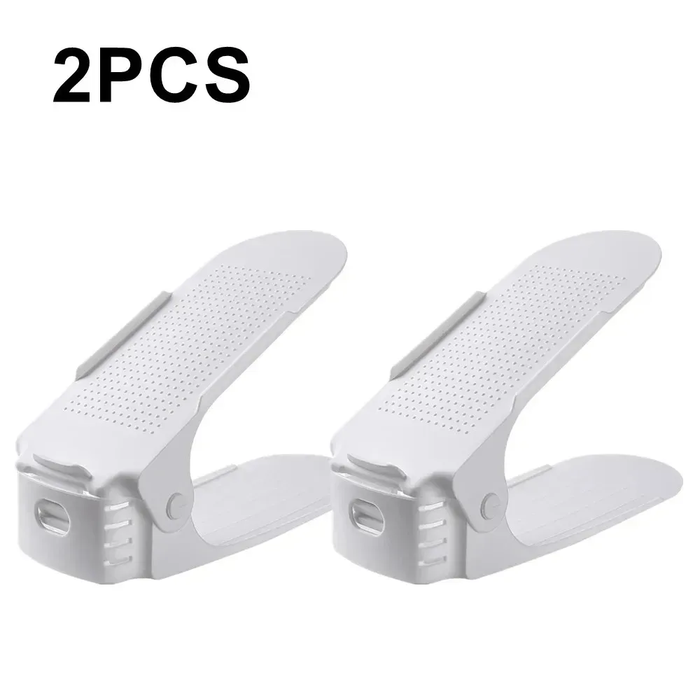 Organisateur à chaussures peu encombrant, étagère réglable de 2 à 14 paires, étagère double couche pour placard, blanc et noir 11