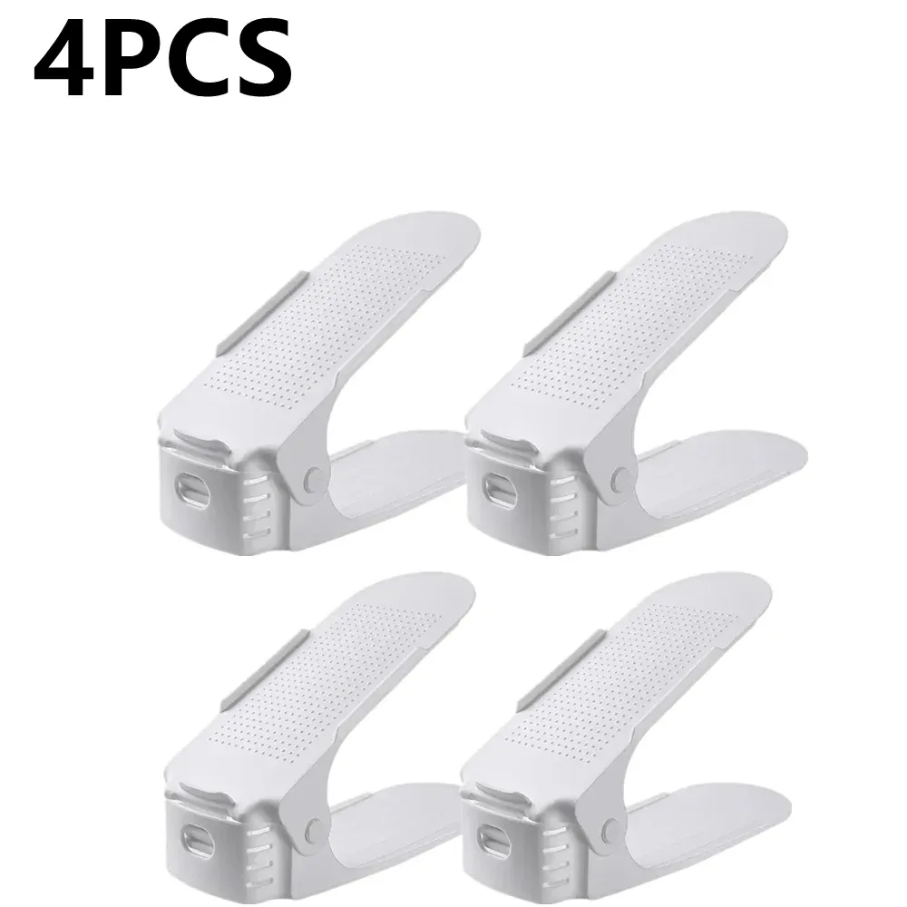 Organisateur à chaussures peu encombrant, étagère réglable de 2 à 14 paires, étagère double couche pour placard, blanc et noir 7