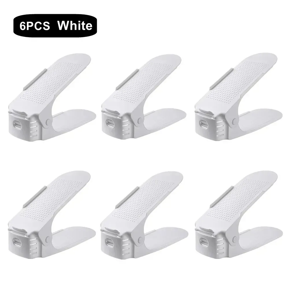 Organisateur à chaussures peu encombrant, étagère réglable de 2 à 14 paires, étagère double couche pour placard, blanc et noir 9