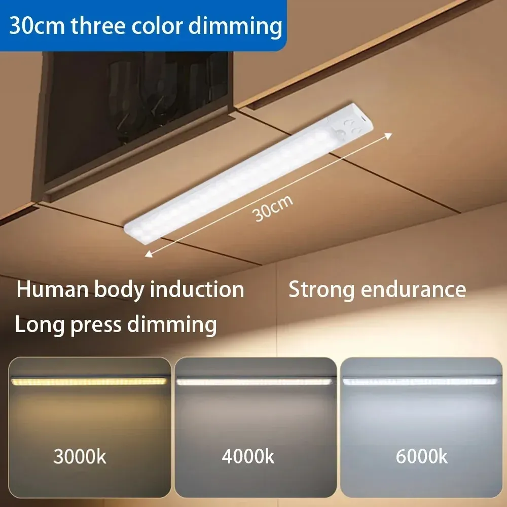 Veilleuse LED sans fil rechargeable par USB avec capteur de mouvement, à installer sous armoire pour cuisine et chambre 10