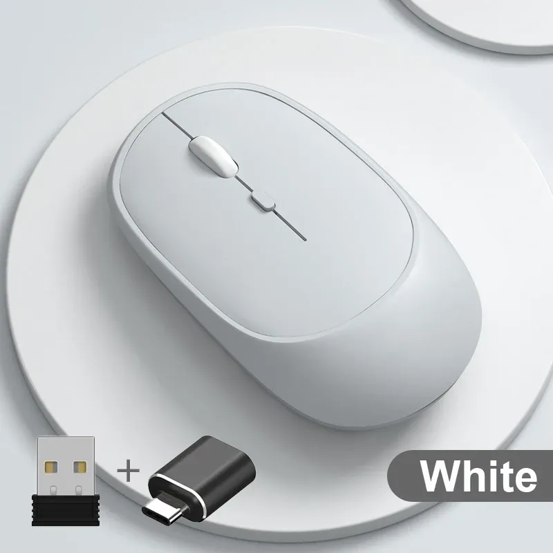 Souris sans fil rechargeable à double mode, Bluetooth et USB 2.4 GHz, compatible ordinateur portable, tablette, PC et MacBook 14