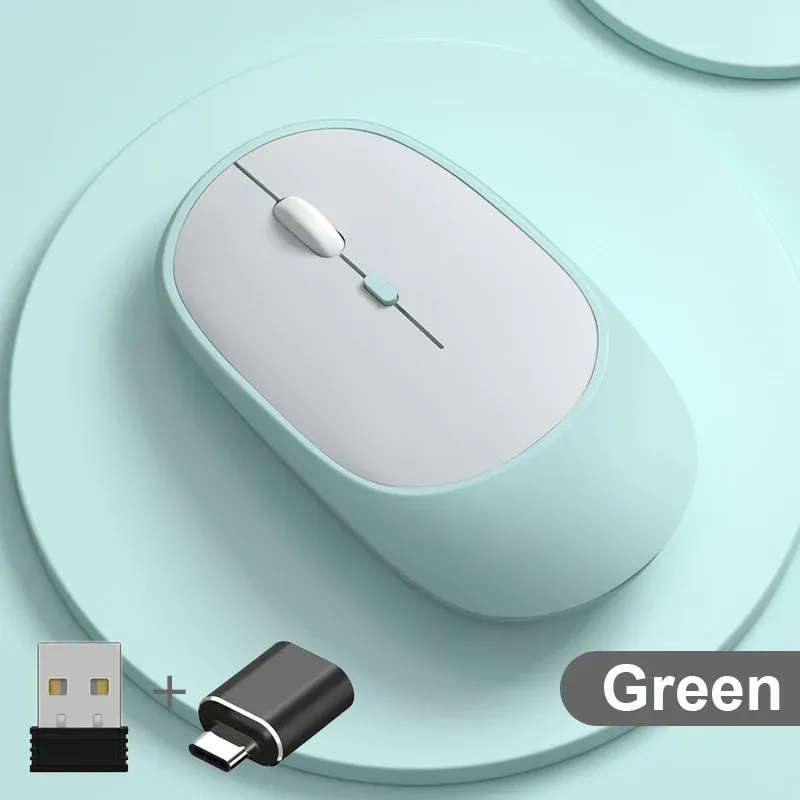 Souris sans fil rechargeable à double mode, Bluetooth et USB 2.4 GHz, compatible ordinateur portable, tablette, PC et MacBook 15