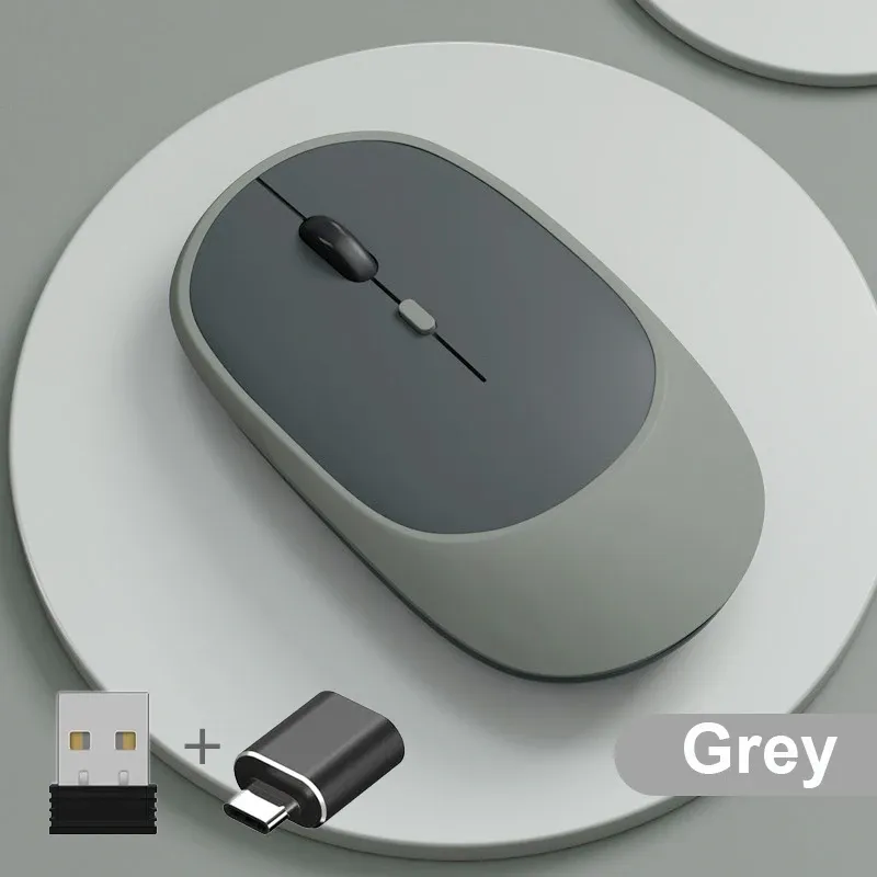 Souris sans fil rechargeable à double mode, Bluetooth et USB 2.4 GHz, compatible ordinateur portable, tablette, PC et MacBook 8