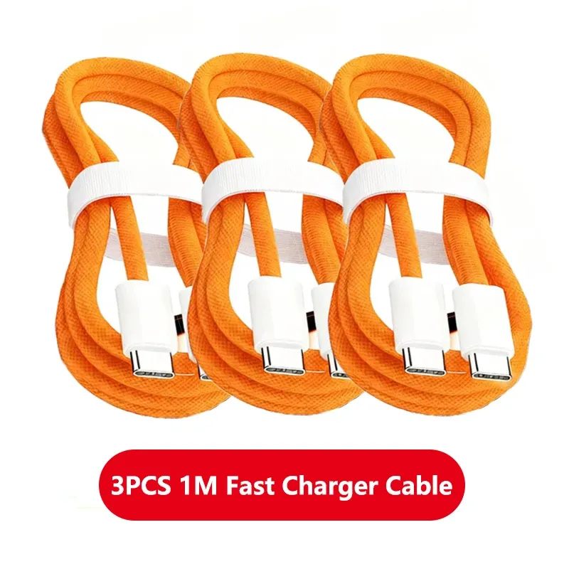 Lot de 3 câbles USB-C vers USB-C 240 W à charge rapide, compatibles iPhone 15, 16 et 17, Samsung, Huawei et Xiaomi 7