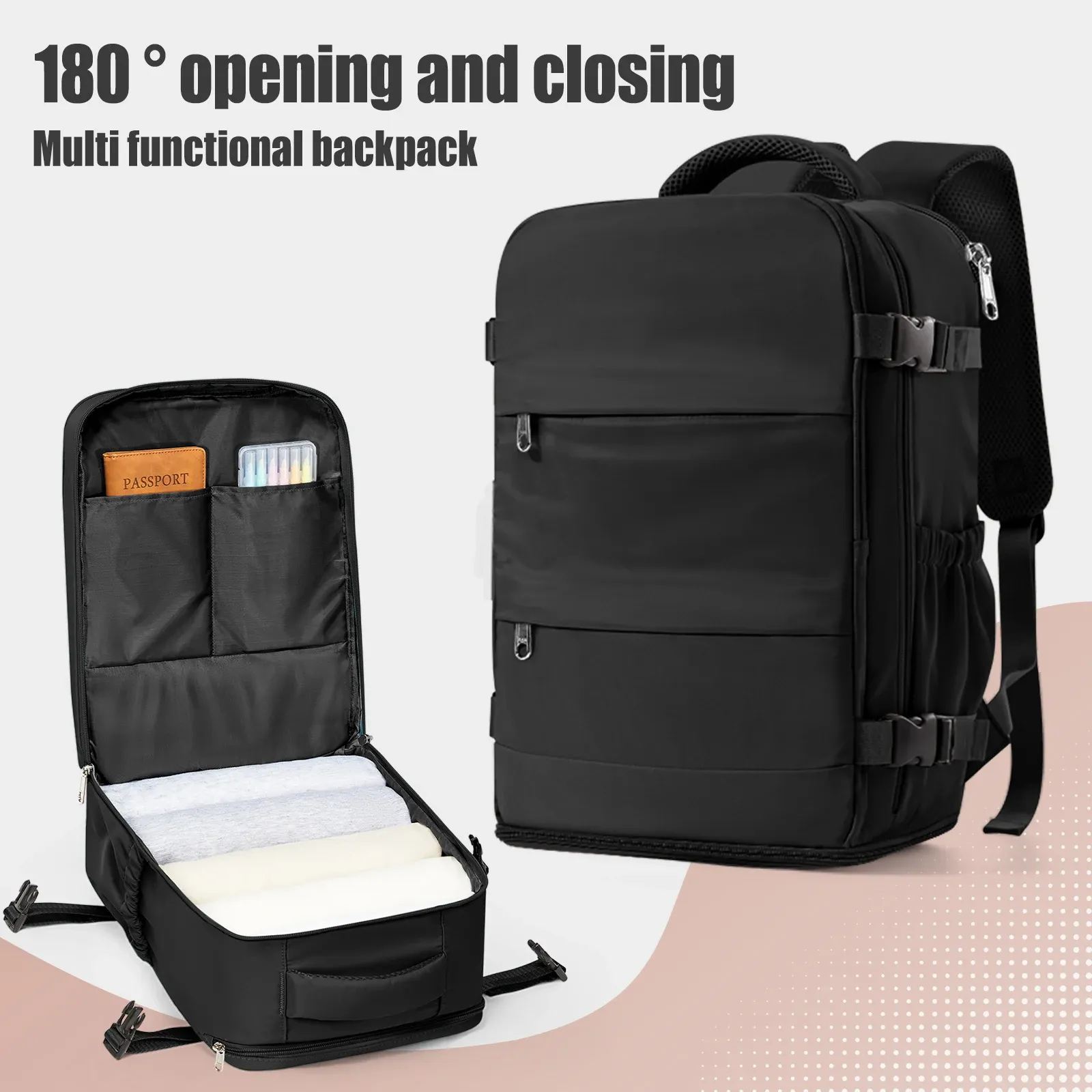 Sac à dos Ryanair 40 x 30 x 20 cm, bagage cabine pour voyage homme et femme, compartiment pour ordinateur portable 7