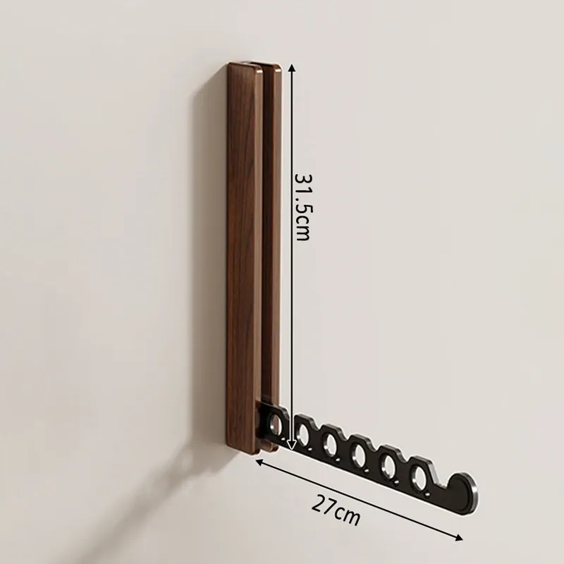 Cintre en bois pliable avec support mural et organisateur de vêtements invisible pour un gain de place optimal 10