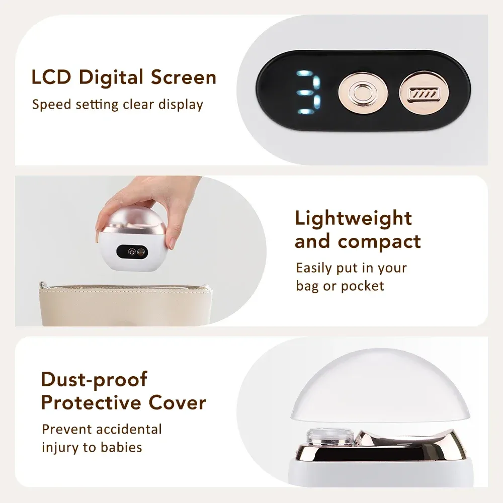 Coupe-ongles électrique 2 en 1 rechargeable par USB avec lime et lumière LED, pour adultes, seniors et bébés 6