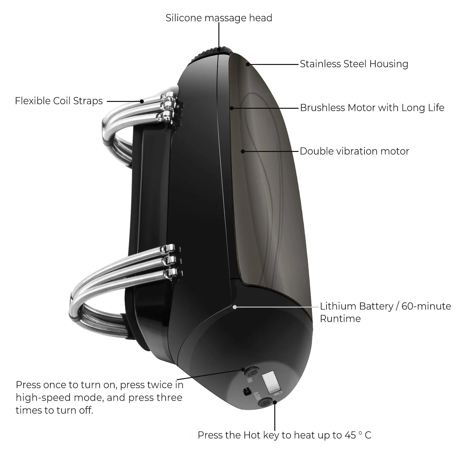 Masseur professionnel portatif sans fil à vibrations et chaleur pour barbier, rechargeable par USB, pour le corps, le cou, le dos, la tête et le visage 2
