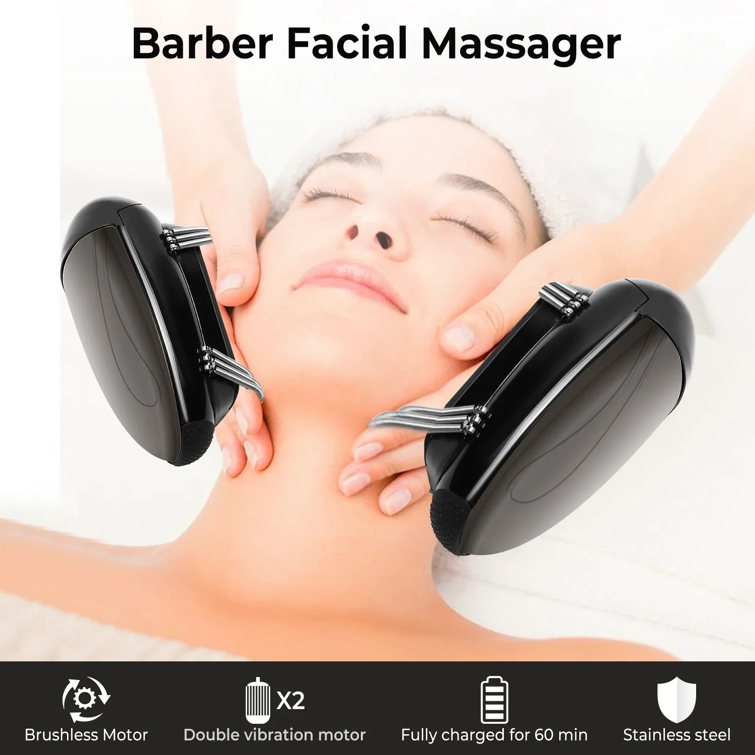 Masseur professionnel portatif sans fil à vibrations et chaleur pour barbier, rechargeable par USB, pour le corps, le cou, le dos, la tête et le visage 5