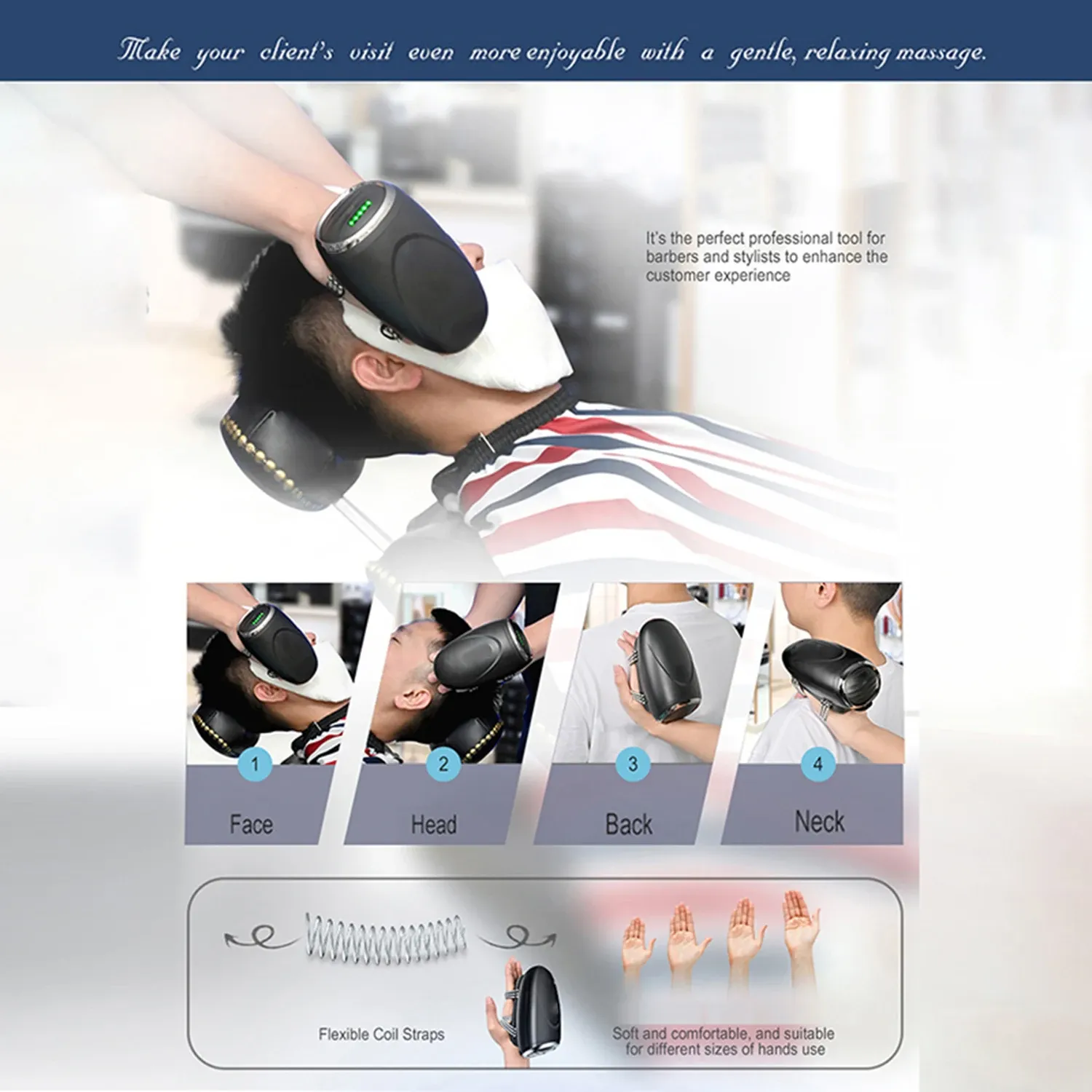 Masseur de barbier, vue rapprochée