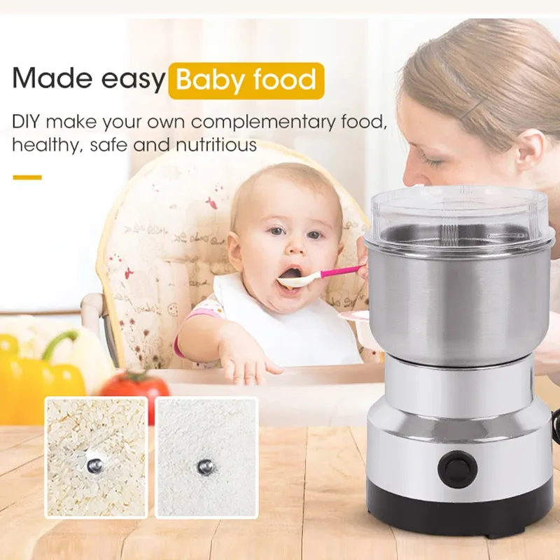 Mini broyeur électrique 4 lames 300 ml, moulin à café et épices 3