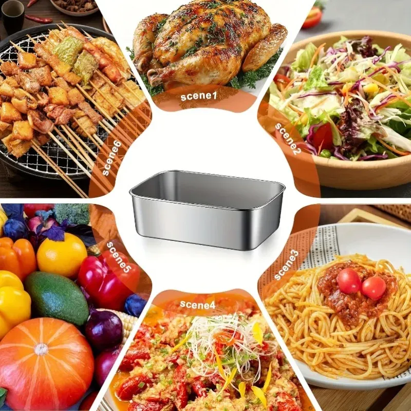 Ensemble de 5 contenants alimentaires en acier inoxydable, étanches, empilables et réutilisables, idéaux pour le camping et les pique-niques 4