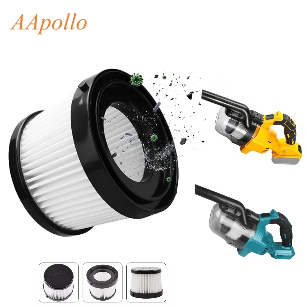 2/4 filtres d'origine de rechange pour aspirateur à main sans fil DEWALT DCV501HB, compatibles avec les aspirateurs Makita - Image 1