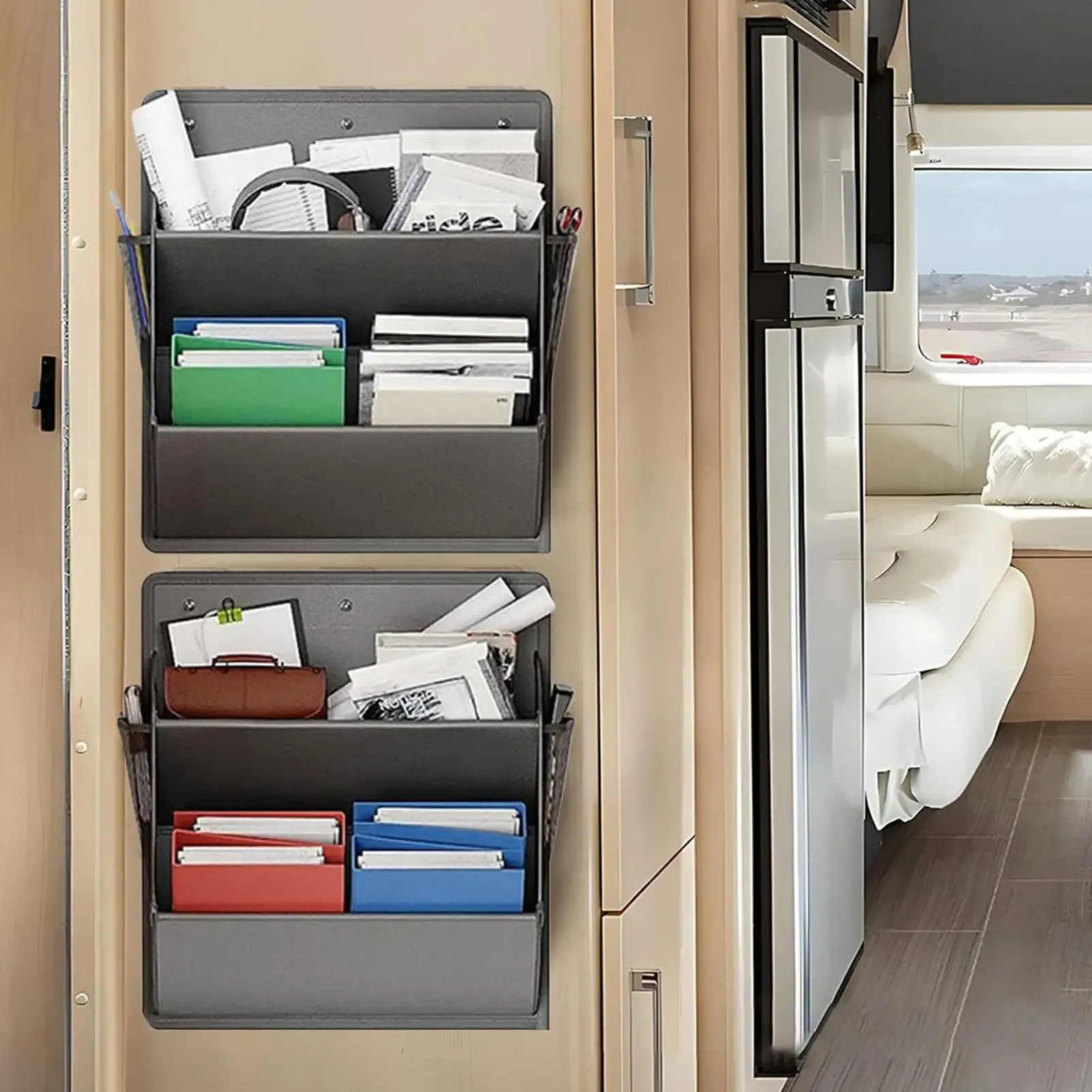 Organisateur de rangement suspendu pour porte en tissu Oxford, idéal pour chaussures, accessoires de camping-car et placard de chambre 2