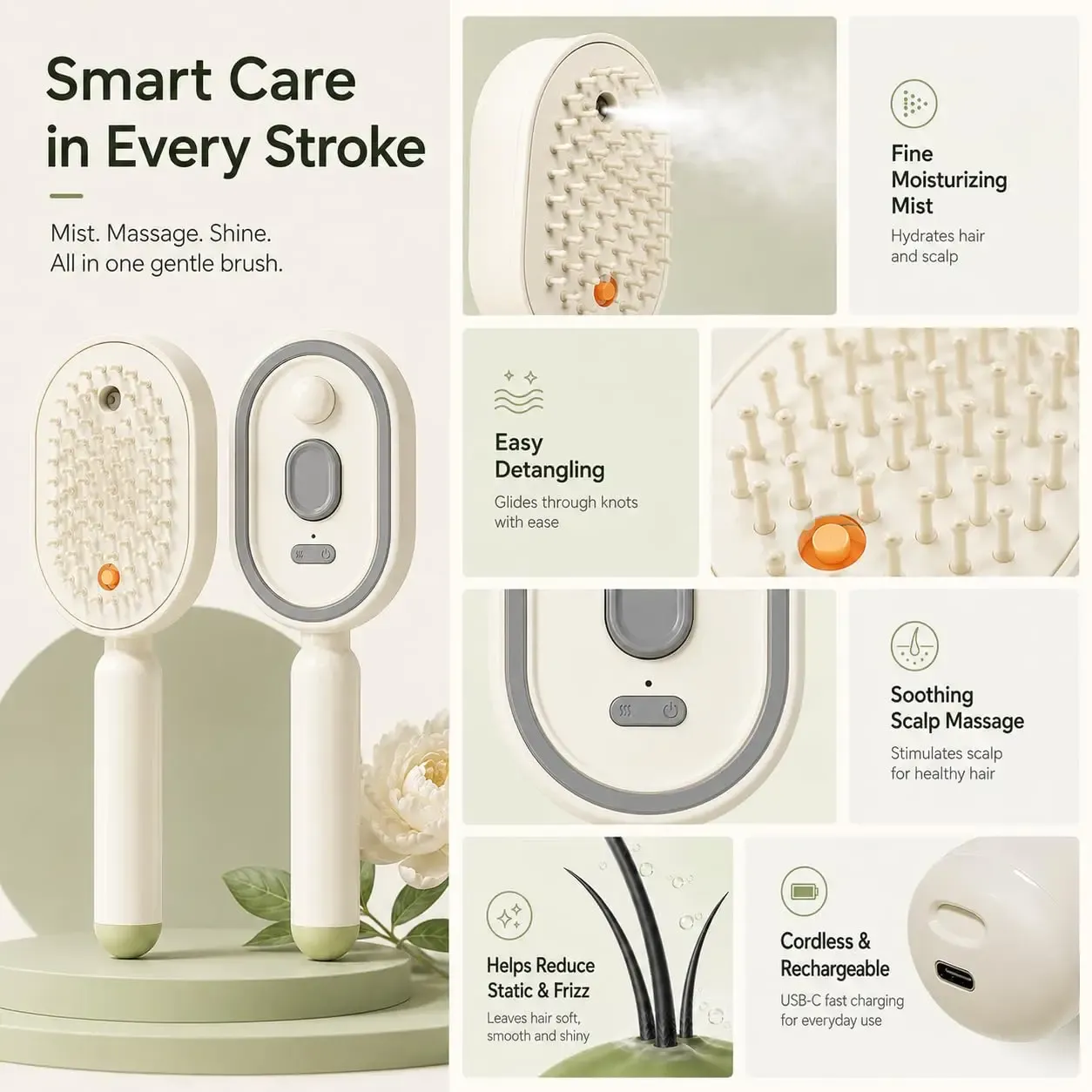 Peigne de massage multifonctionnel