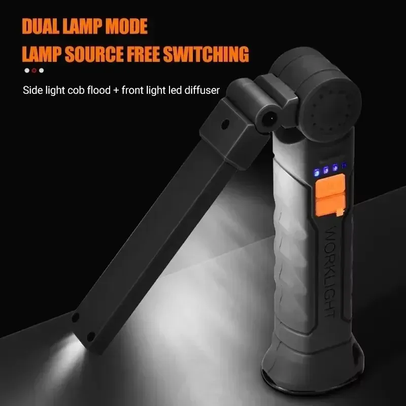 Lampe de travail LED rechargeable, crochet pliable
