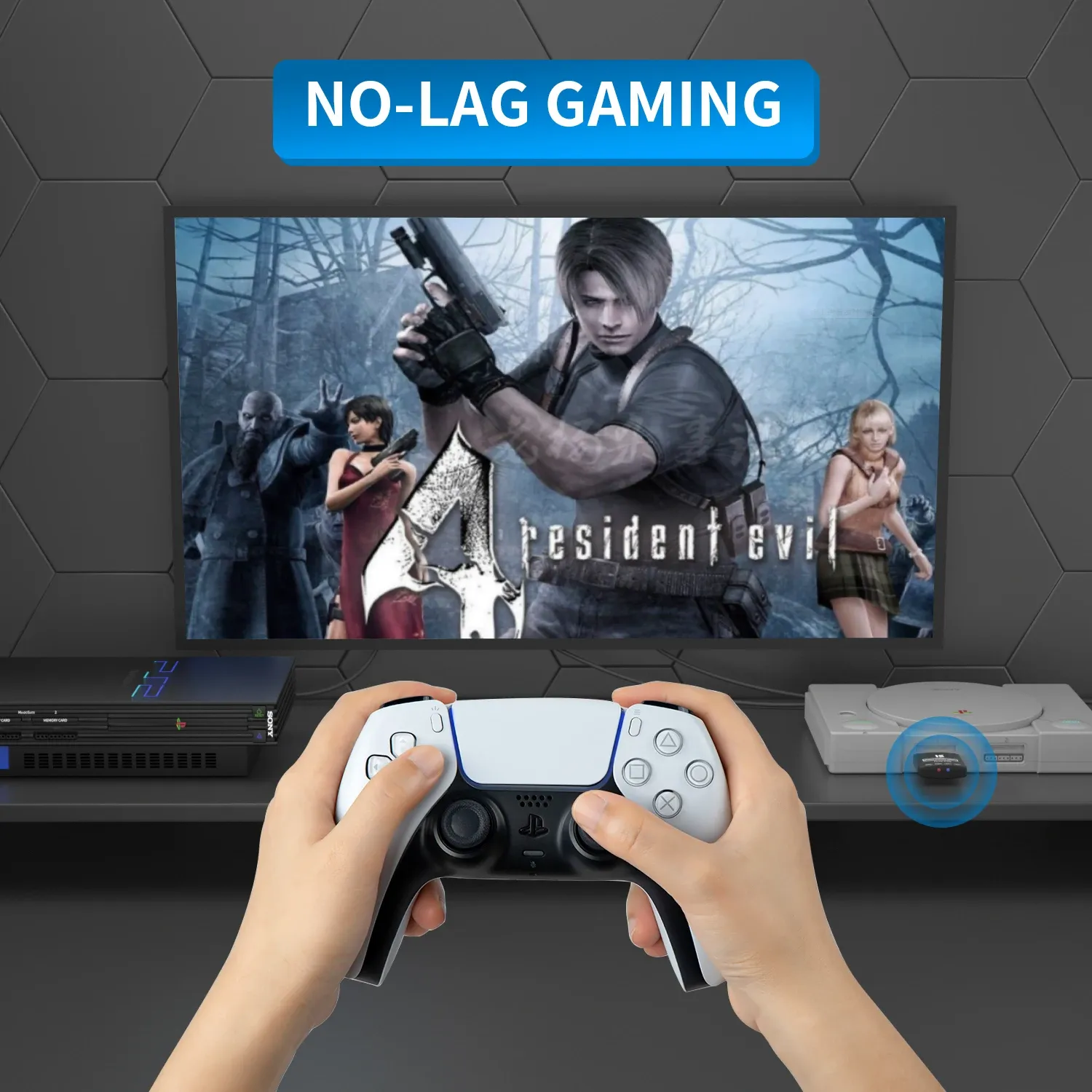 Adaptateur de manette sans fil RGEEK, finition soignée