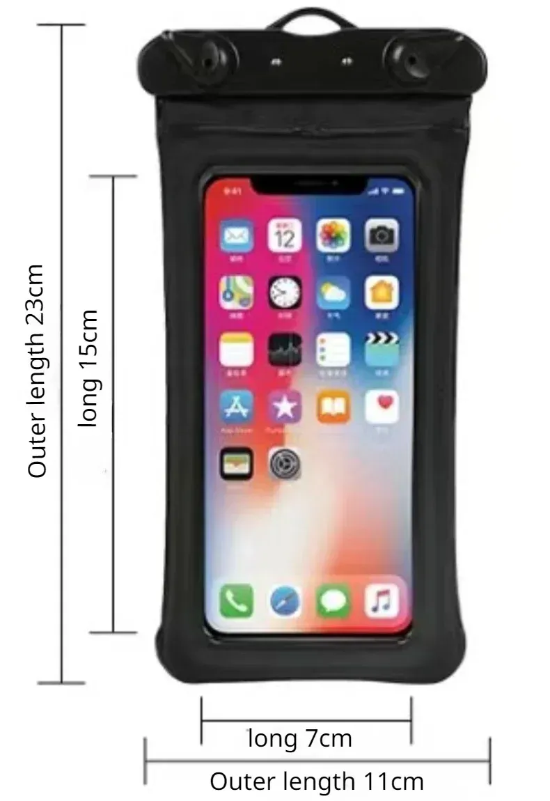 Pochette étanche transparente en PVC pour téléphone, vue d'ensemble