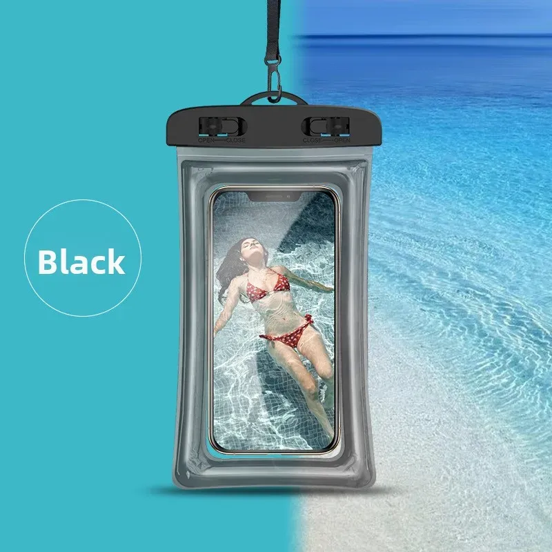 Pochette étanche transparente en PVC pour smartphone à écran tactile, fermeture hermétique, idéale pour la natation, la plongée et le rafting 7