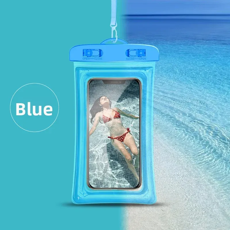 Pochette étanche transparente en PVC pour smartphone à écran tactile, fermeture hermétique, idéale pour la natation, la plongée et le rafting 9