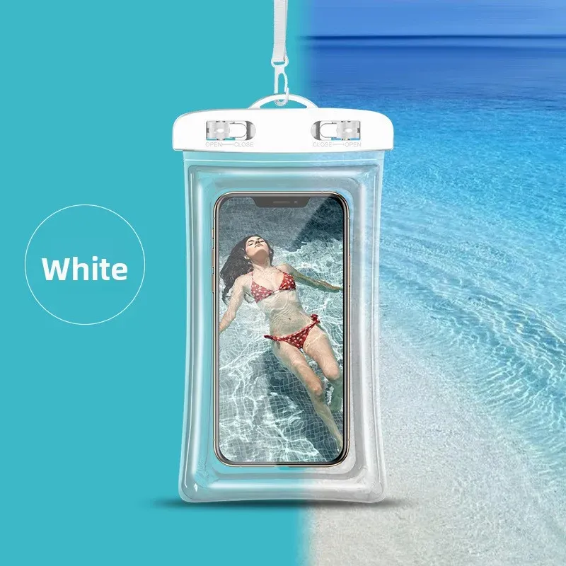 Pochette étanche transparente en PVC pour smartphone à écran tactile, fermeture hermétique, idéale pour la natation, la plongée et le rafting 8