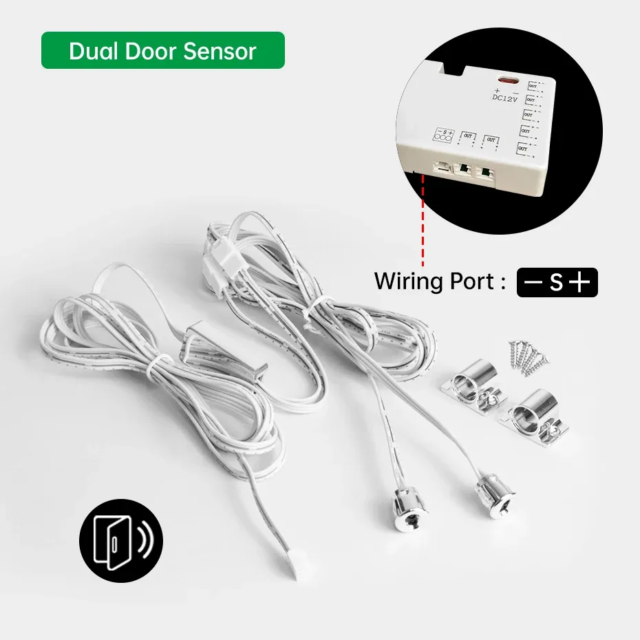 Interrupteur tactile et détecteur de mouvement PIR pour bande LED 12 V / 24 V DC, avec capteur de porte double pour armoire, placard, tiroir et étagère 7
